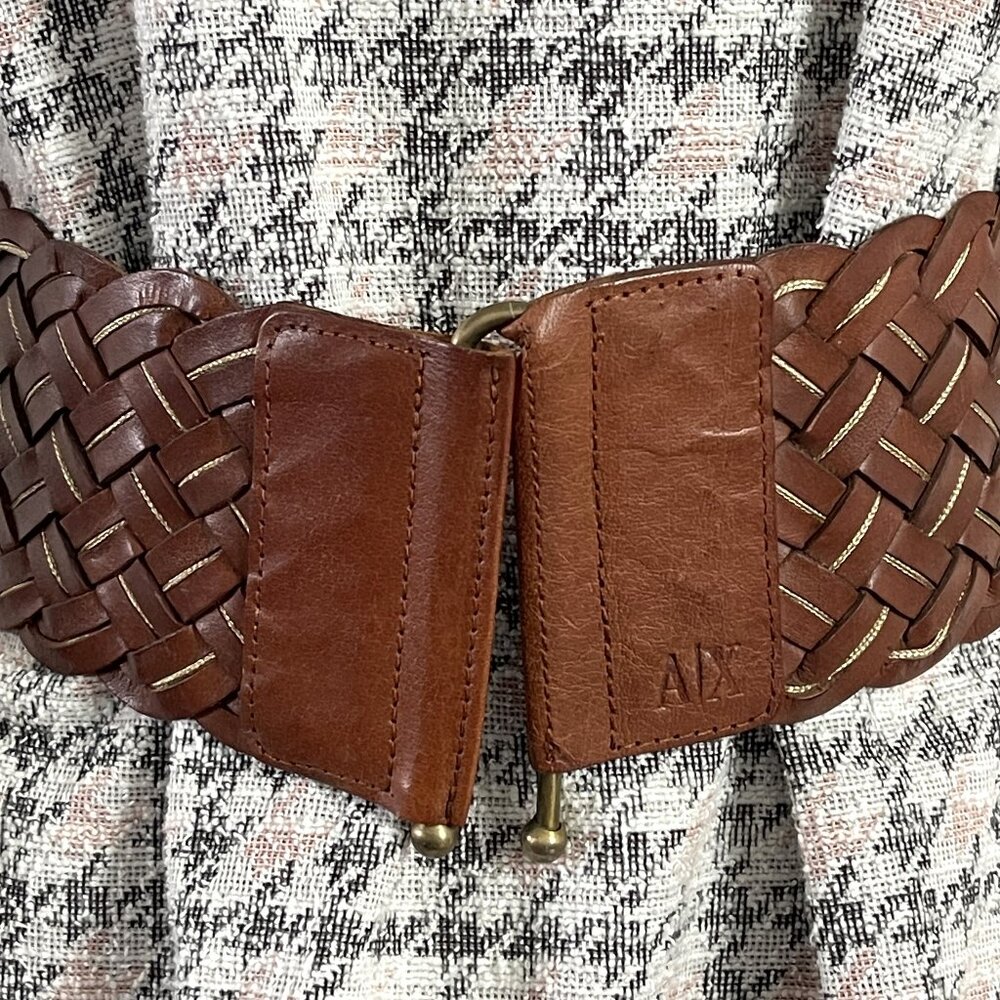 Vintage A/X belt Brown leather A/X belt Women's belt size S Retro belt Fancy bel